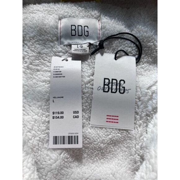 Urban‎ Outfitters Puffer Jacket Women's BDG Coldcontrol Sherpa Yellow Large - Picture 5 of 12